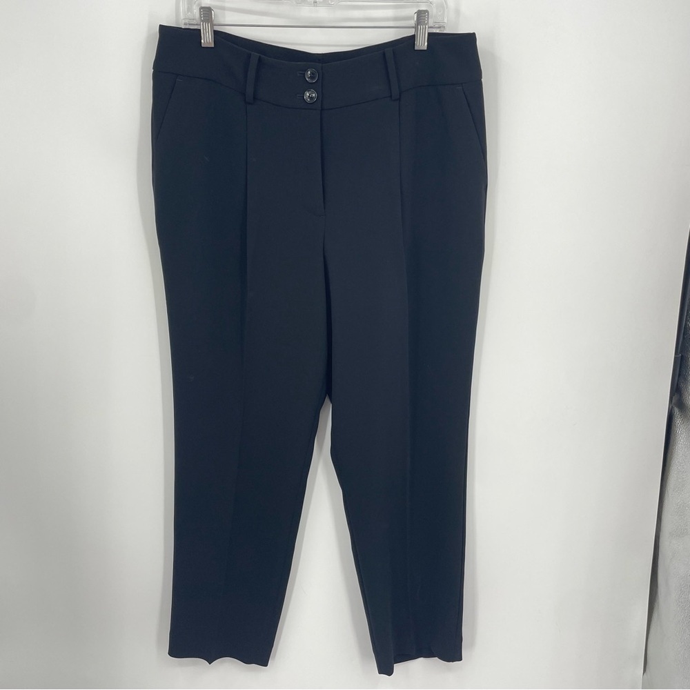 TALBOTS Women Straight Dress Pants pleated‎ black Sz 12 career wear